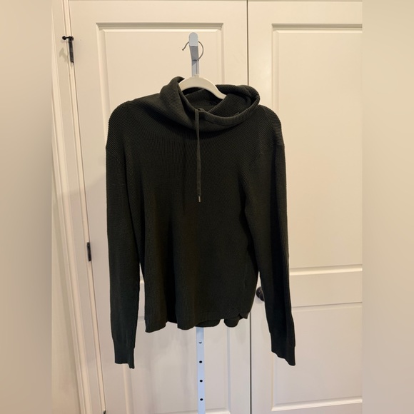 Women's Lauren Ralph Lauren Waffle Knit Cowl Neck Sweater Top Forest Green Sz XL - Picture 2 of 8